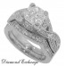 2.25 CT Princess Cut Diamond Engagement Ring Set In 14 K